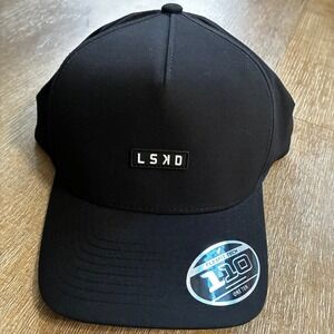 LSKD Men's Performance Vented Cap Workout Black Baseball Hat - NWT One Size